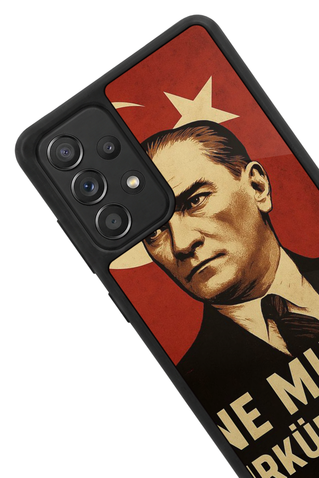 Samsung Galaxy A72 Uyumlu  Mustafa Kemal Ataturk Tasarımlı Glossy Premium Kılıf