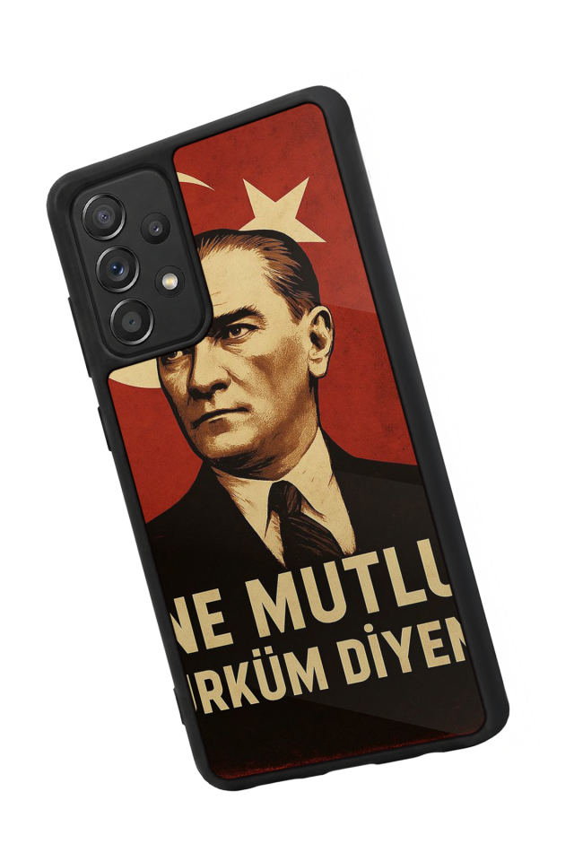 Samsung Galaxy A72 Uyumlu  Mustafa Kemal Ataturk Tasarımlı Glossy Premium Kılıf