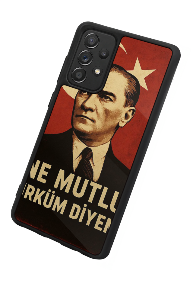 Samsung Galaxy A72 Uyumlu  Mustafa Kemal Ataturk Tasarımlı Glossy Premium Kılıf