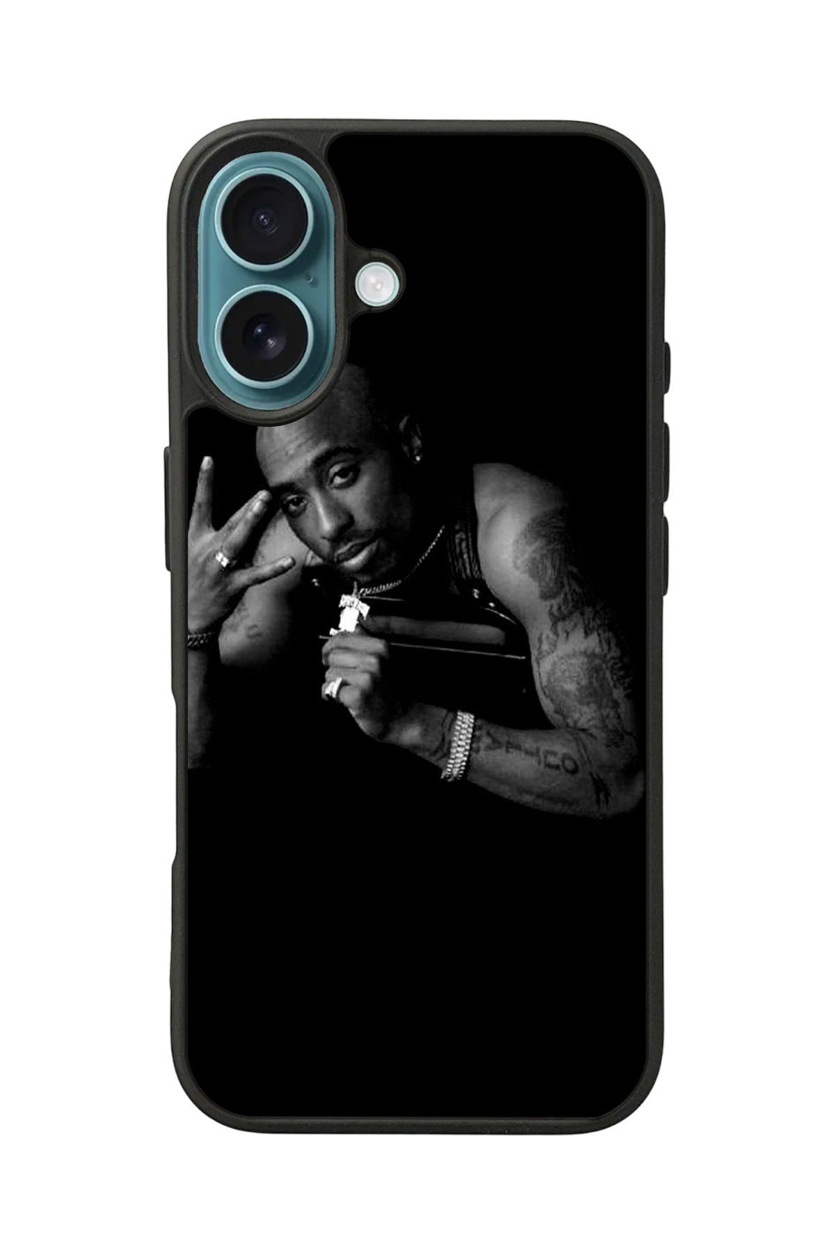 iPhone 16 Uyumlu Tupac Tasarımlı Glossy Premium Kılıf