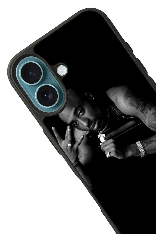 iPhone 16 Uyumlu Tupac Tasarımlı Glossy Premium Kılıf