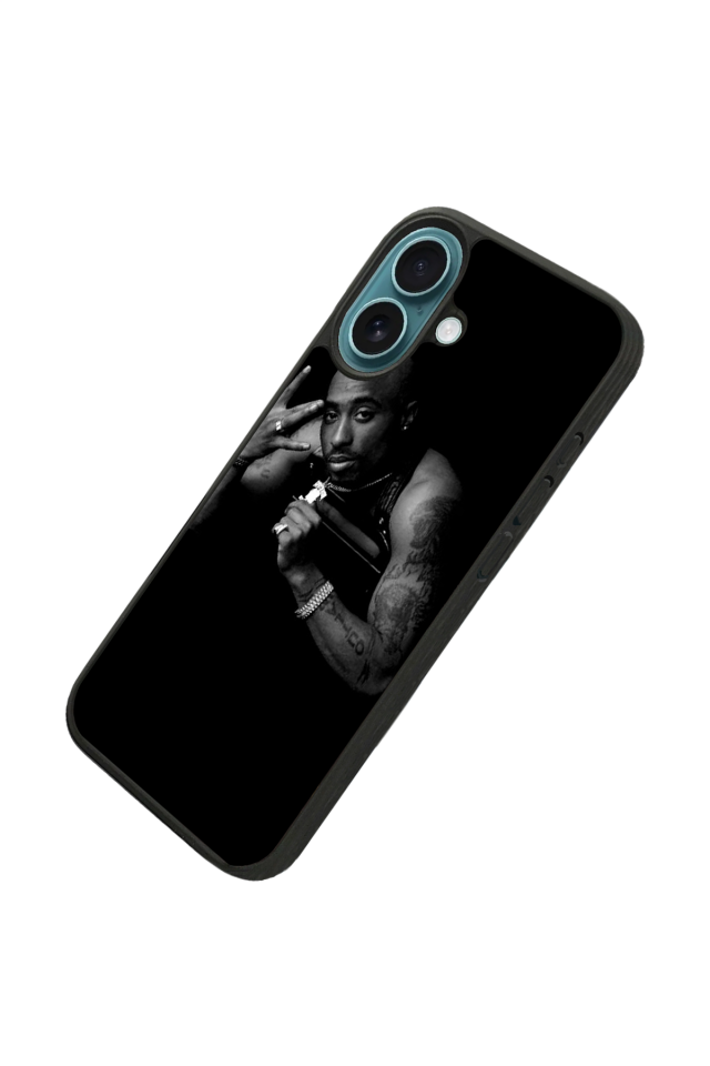 iPhone 16 Uyumlu Tupac Tasarımlı Glossy Premium Kılıf