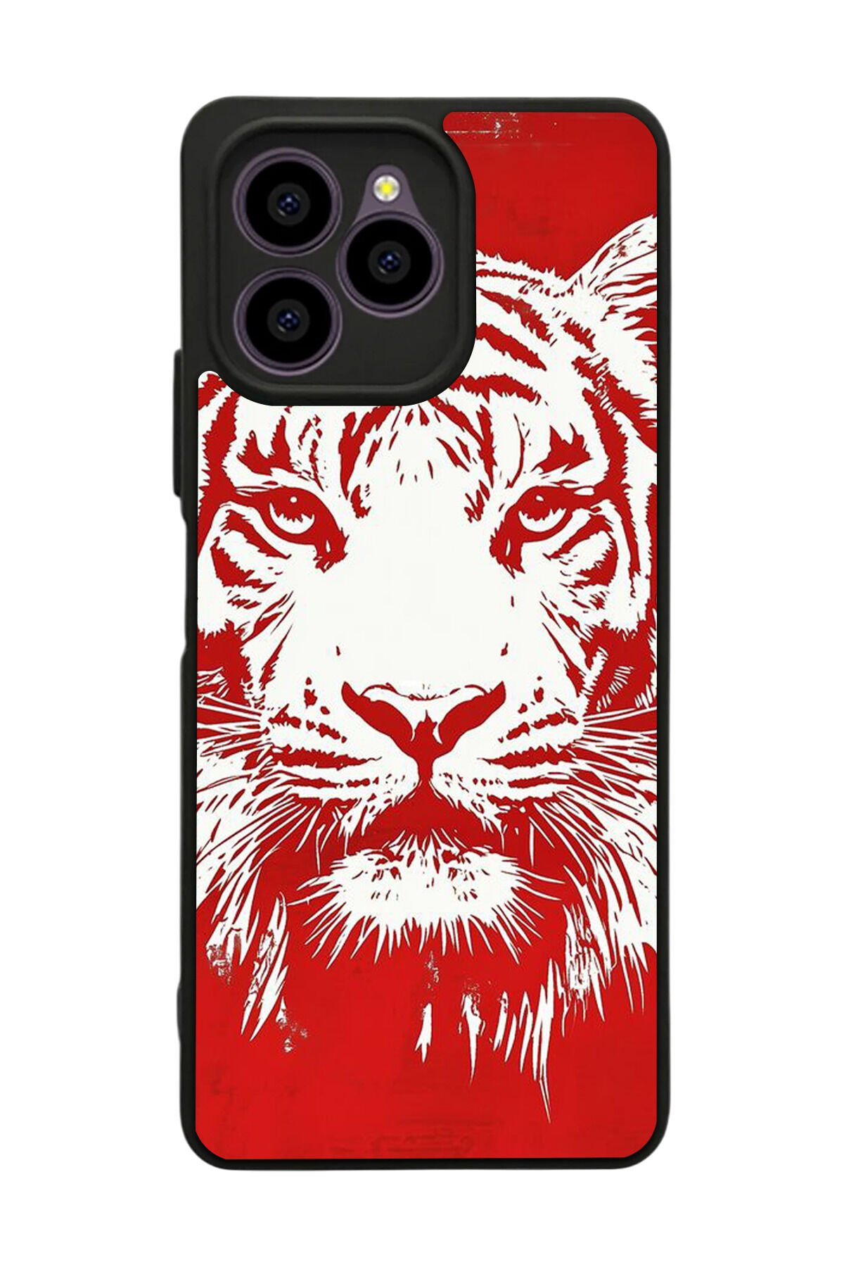 Omix X6 Uyumlu Kirmizi ve Kaplan Tasarımlı Glossy Premium Kılıf