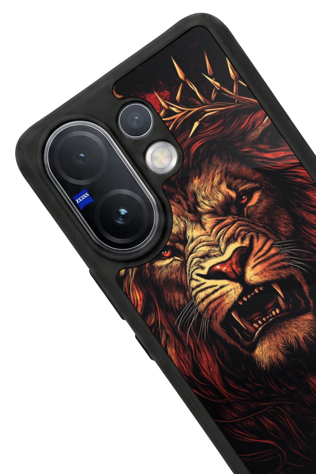 Vivo V60 Uyumlu Aslan Tasarımlı Glossy Premium Kılıf