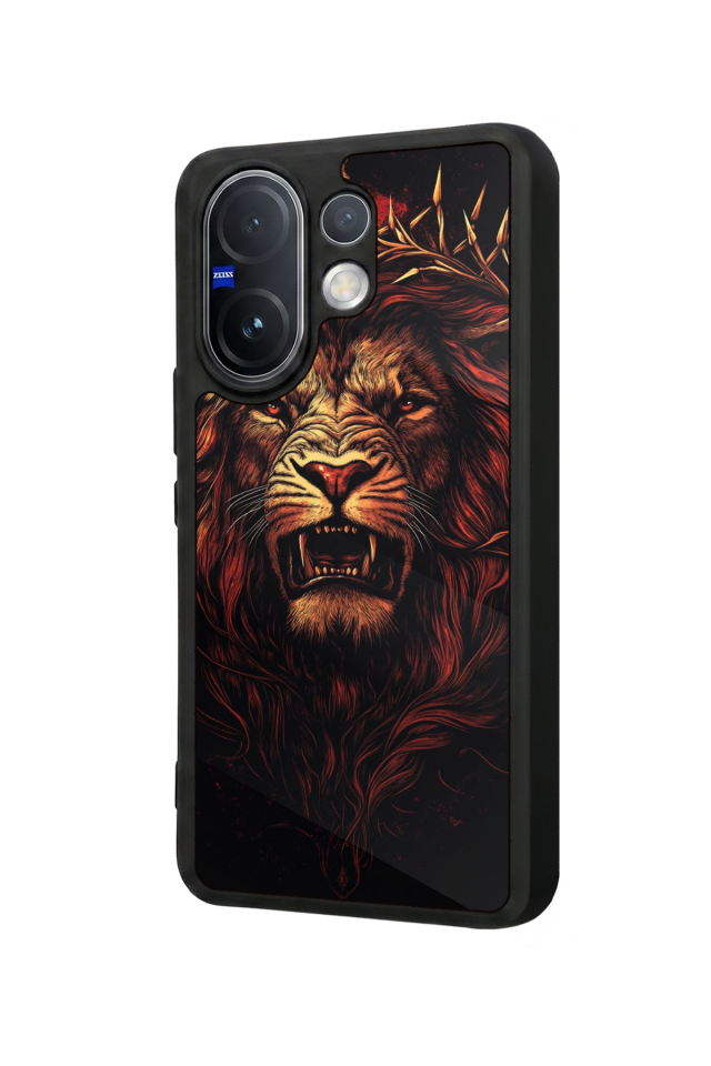 Vivo V60 Uyumlu Aslan Tasarımlı Glossy Premium Kılıf