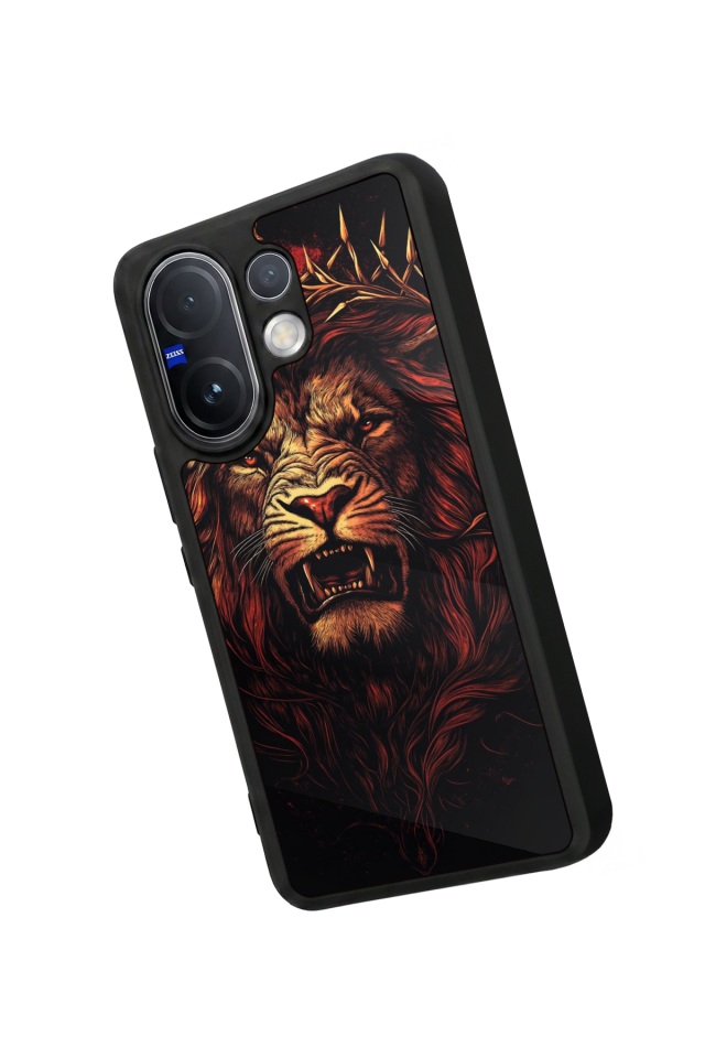 Vivo V60 Uyumlu Aslan Tasarımlı Glossy Premium Kılıf