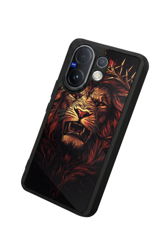 Vivo V60 Uyumlu Aslan Tasarımlı Glossy Premium Kılıf