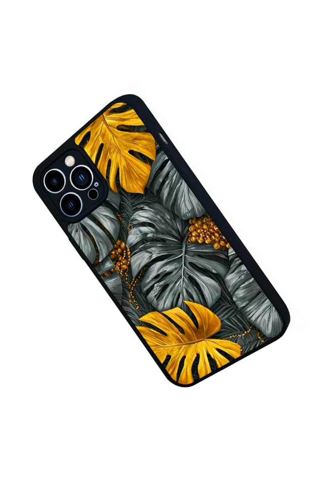 iPhone 12 Pro Max Uyumlu Botanik Tasarımlı Glossy Premium Kılıf