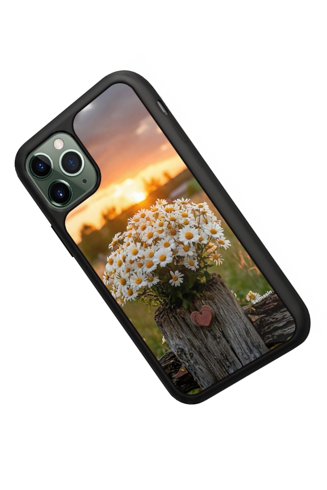 iPhone 11 Pro Max Uyumlu Cicek Tasarımlı Glossy Premium Kılıf