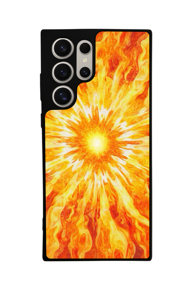 Samsung Galaxy S22 Ultra Uyumlu Güneş Tasarımlı Glossy Premium Kılıf