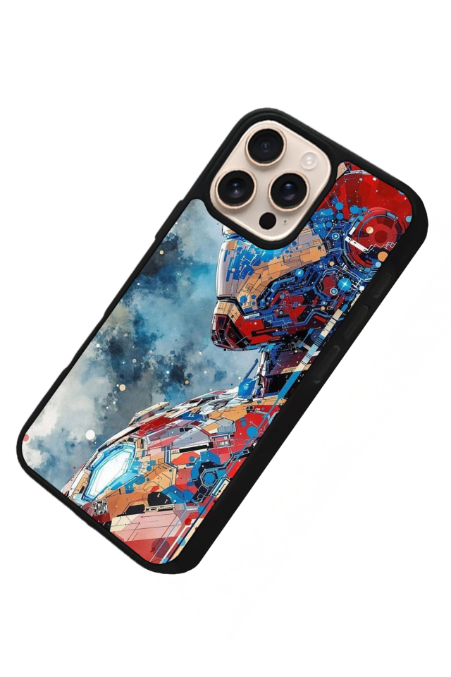 iPhone 14 Pro Max Uyumlu Iron Man ( Demir Adam ) Tasarımlı Glossy Premium Kılıf