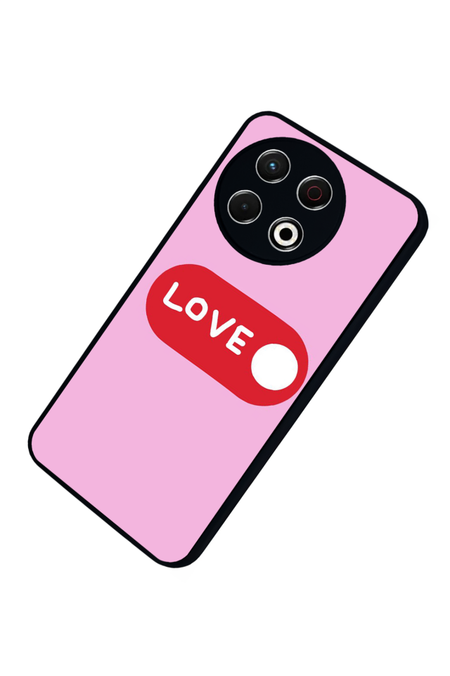 Tecno Spark 30 Pro Uyumlu Kalp Love Tasarımlı Glossy Premium Kılıf