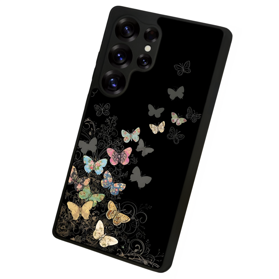 Samsung Galaxy S25 Ultra Uyumlu Kelebek Tasarımlı Glossy Premium Kılıf