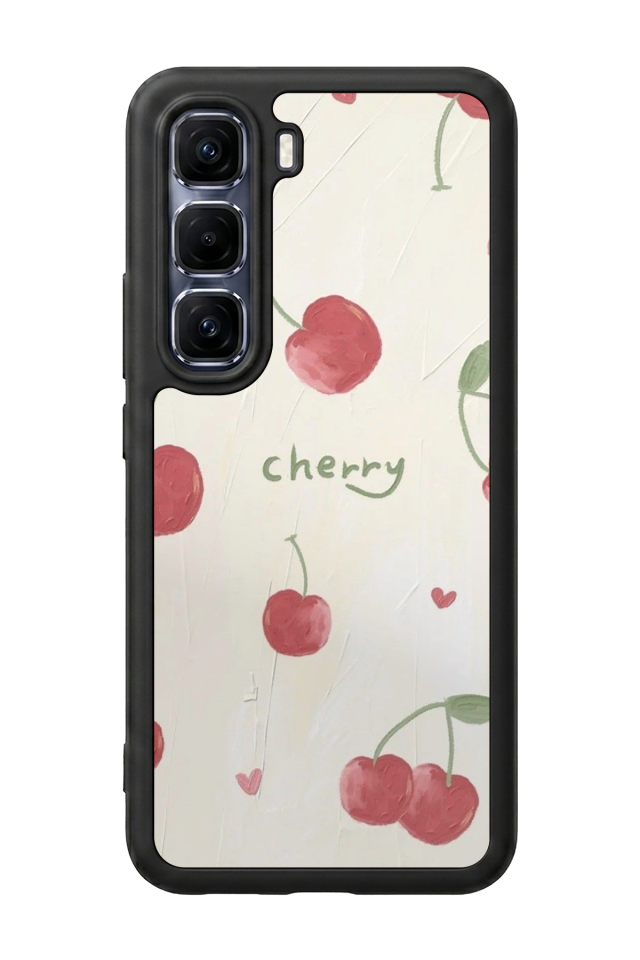 Infinix Hot 60 Pro Plus Uyumlu Kiraz Tasarımlı Glossy Premium Kılıf