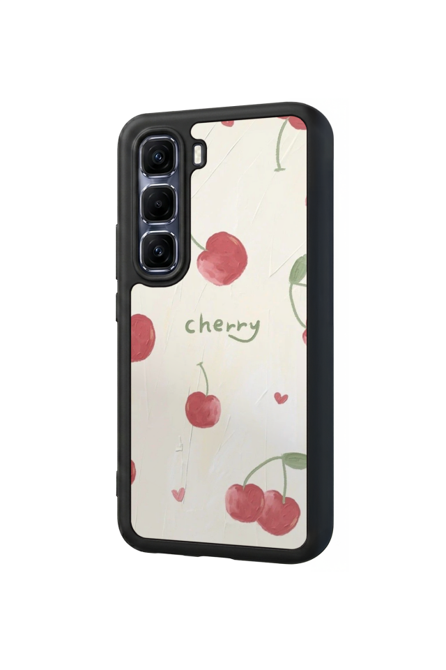 Infinix Hot 60 Pro Plus Uyumlu Kiraz Tasarımlı Glossy Premium Kılıf