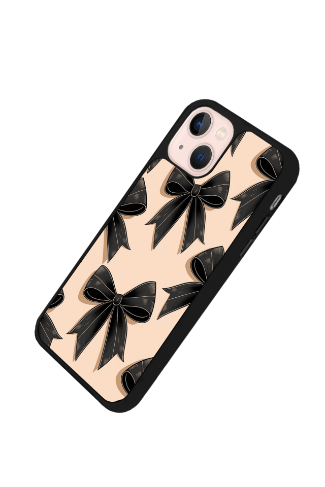 iPhone 13/14 Uyumlu Kurdele Tasarımlı Glossy Premium Kılıf