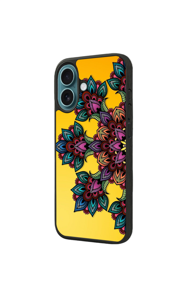 iPhone 16 Plus Uyumlu Mandala Tasarımlı Glossy Premium Kılıf
