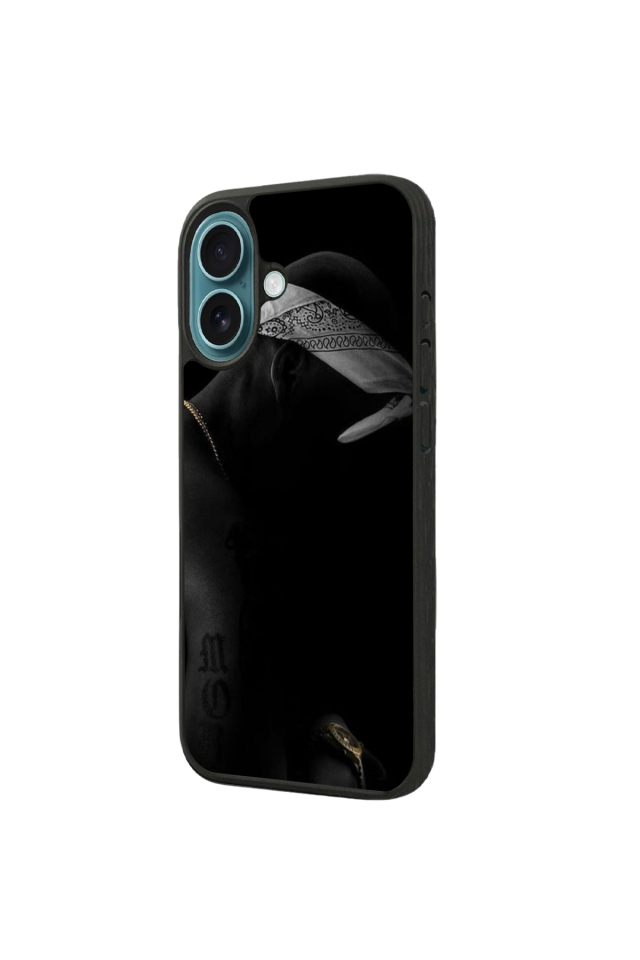 iPhone 16 Uyumlu Tupac Tasarımlı Glossy Premium Kılıf