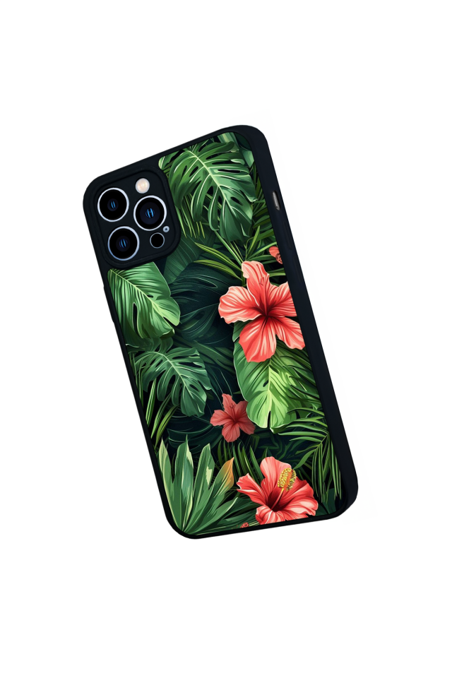 iPhone 12 Pro Max Uyumlu Botanik Tasarımlı Glossy Premium Kılıf