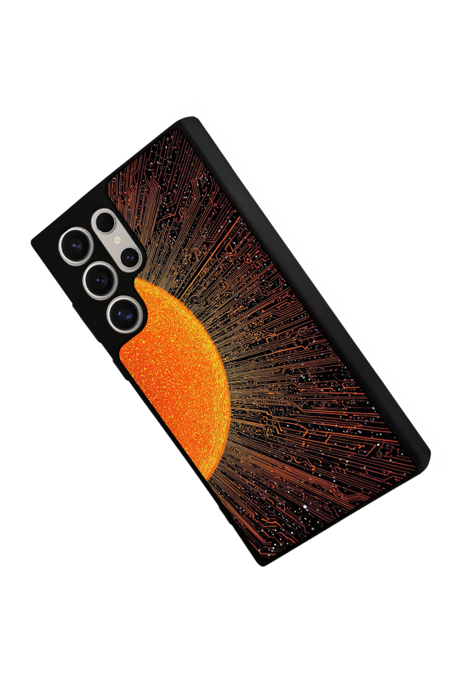 Samsung Galaxy S22 Ultra Uyumlu Güneş Tasarımlı Glossy Premium Kılıf