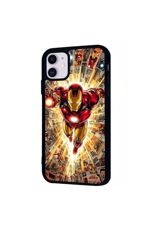 iPhone 11 Uyumlu  Iron Man ( Demir Adam ) Tasarımlı Glossy Premium Kılıf