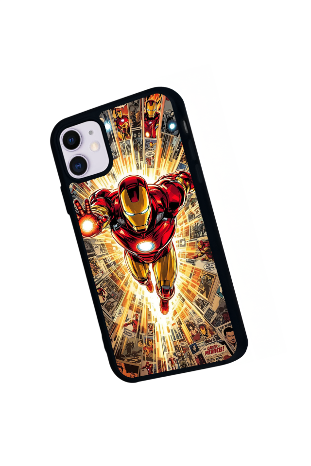 iPhone 11 Uyumlu  Iron Man ( Demir Adam ) Tasarımlı Glossy Premium Kılıf
