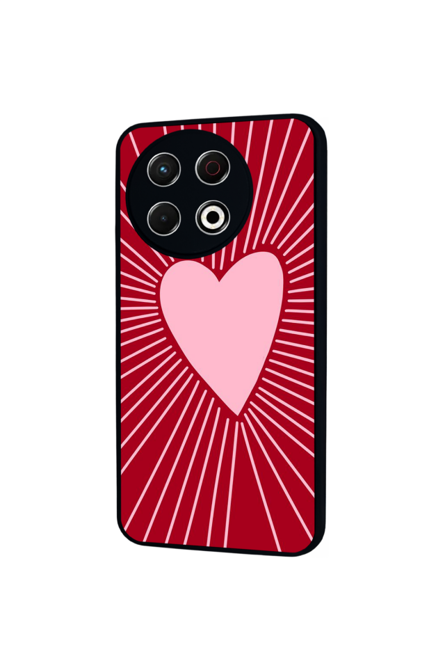 Tecno Spark 30 Pro Uyumlu Kalp Love Tasarımlı Glossy Premium Kılıf