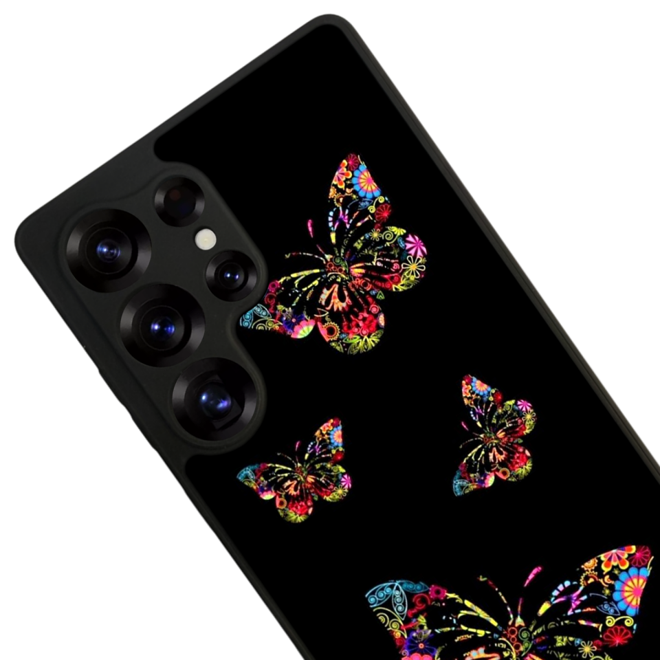 Samsung Galaxy S25 Ultra Uyumlu Kelebek Tasarımlı Glossy Premium Kılıf