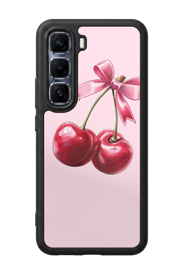 Infinix Hot 60 Pro Plus Uyumlu Kiraz Tasarımlı Glossy Premium Kılıf