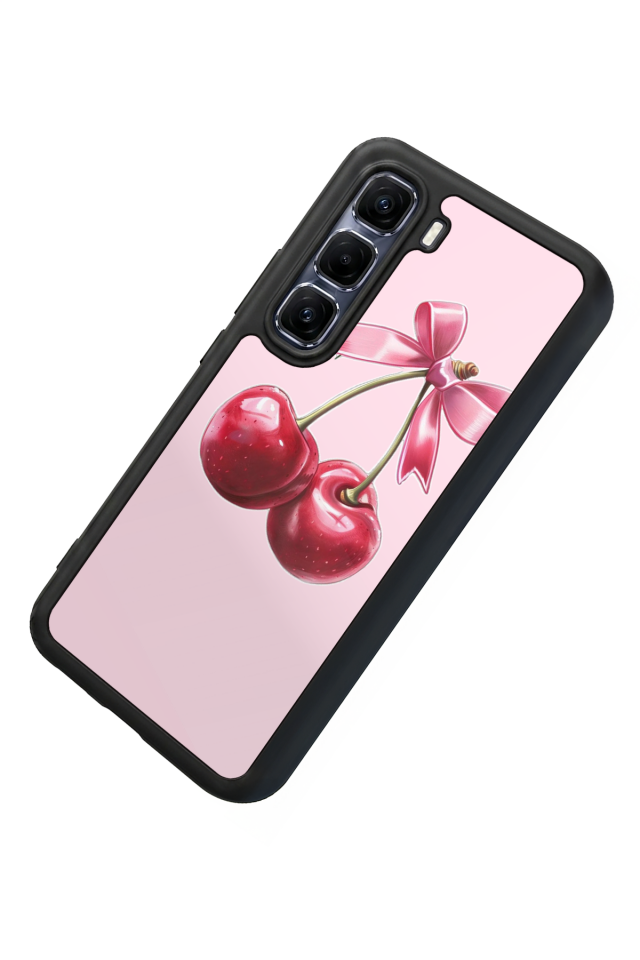 Infinix Hot 60 Pro Plus Uyumlu Kiraz Tasarımlı Glossy Premium Kılıf