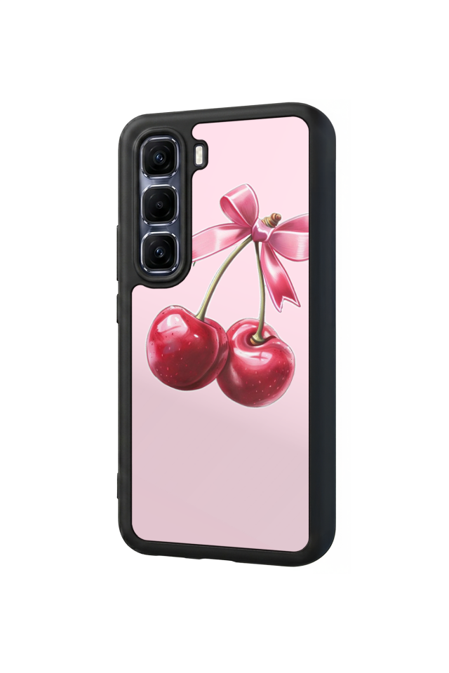 Infinix Hot 60 Pro Plus Uyumlu Kiraz Tasarımlı Glossy Premium Kılıf