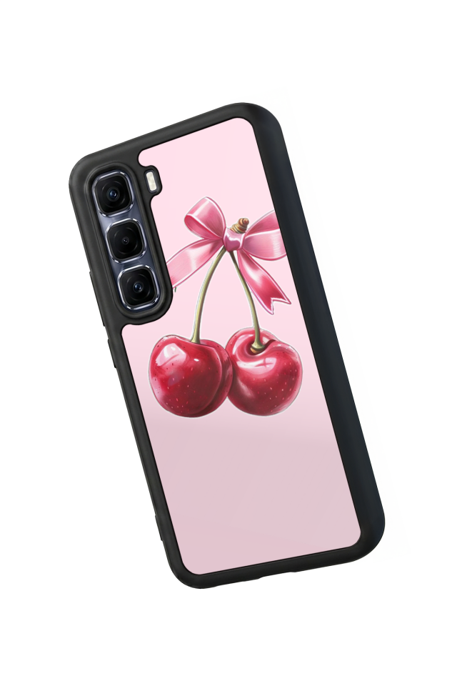 Infinix Hot 60 Pro Plus Uyumlu Kiraz Tasarımlı Glossy Premium Kılıf