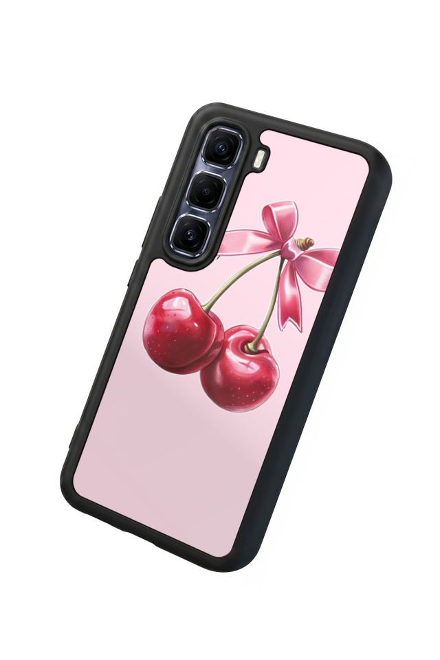 Infinix Hot 60 Pro Plus Uyumlu Kiraz Tasarımlı Glossy Premium Kılıf