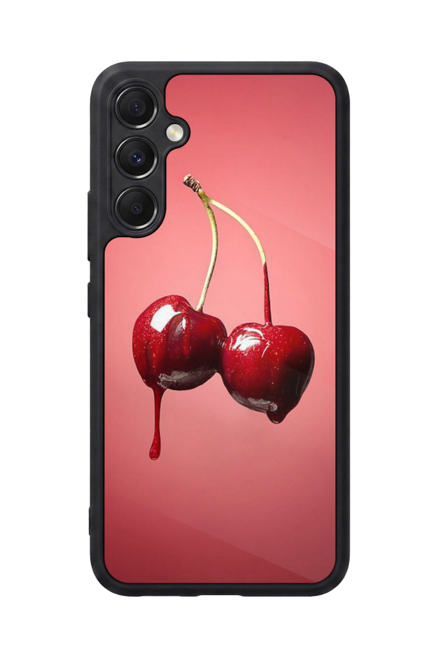 Samsung Galaxy A34 Uyumlu Kiraz Tasarımlı Glossy Premium Kılıf