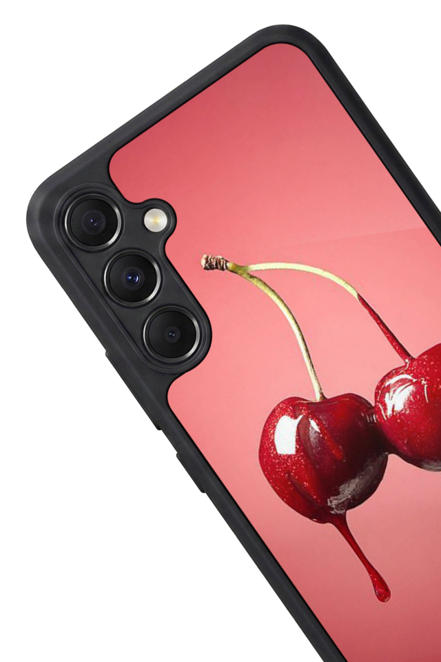 Samsung Galaxy A34 Uyumlu Kiraz Tasarımlı Glossy Premium Kılıf