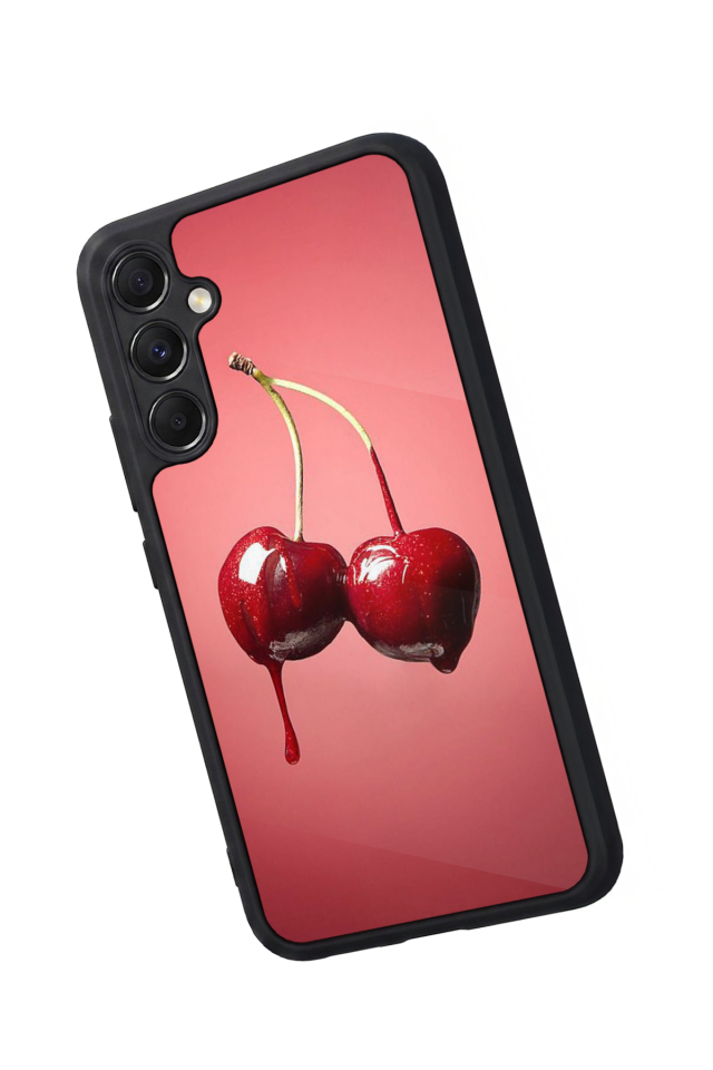 Samsung Galaxy A34 Uyumlu Kiraz Tasarımlı Glossy Premium Kılıf