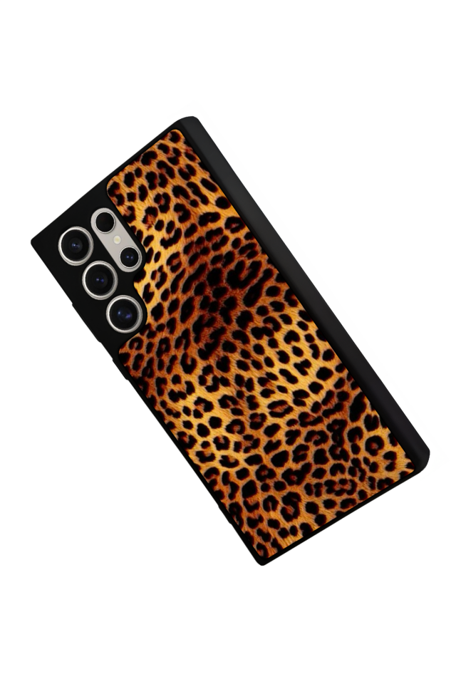 Samsung Galaxy S23 Ultra Uyumlu Leopar Tasarımlı Glossy Premium Kılıf