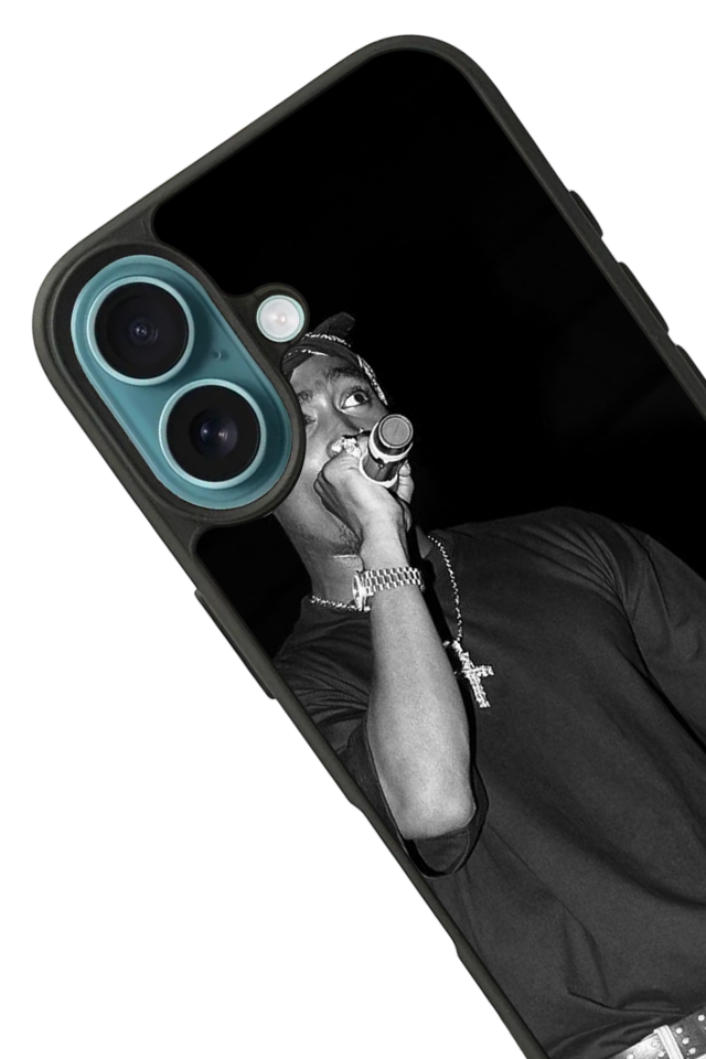 iPhone 16 Uyumlu Tupac Tasarımlı Glossy Premium Kılıf