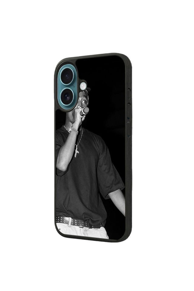 iPhone 16 Uyumlu Tupac Tasarımlı Glossy Premium Kılıf