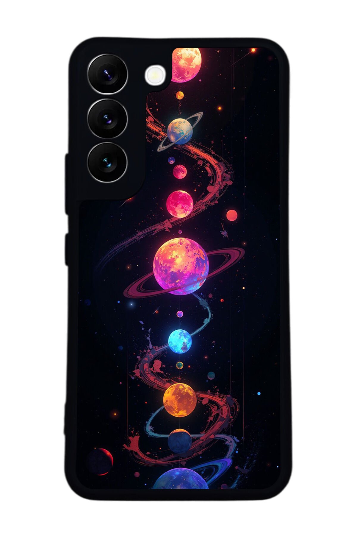 Samsung Galaxy S22 Uyumlu Uzay Tasarımlı Glossy Premium Kılıf