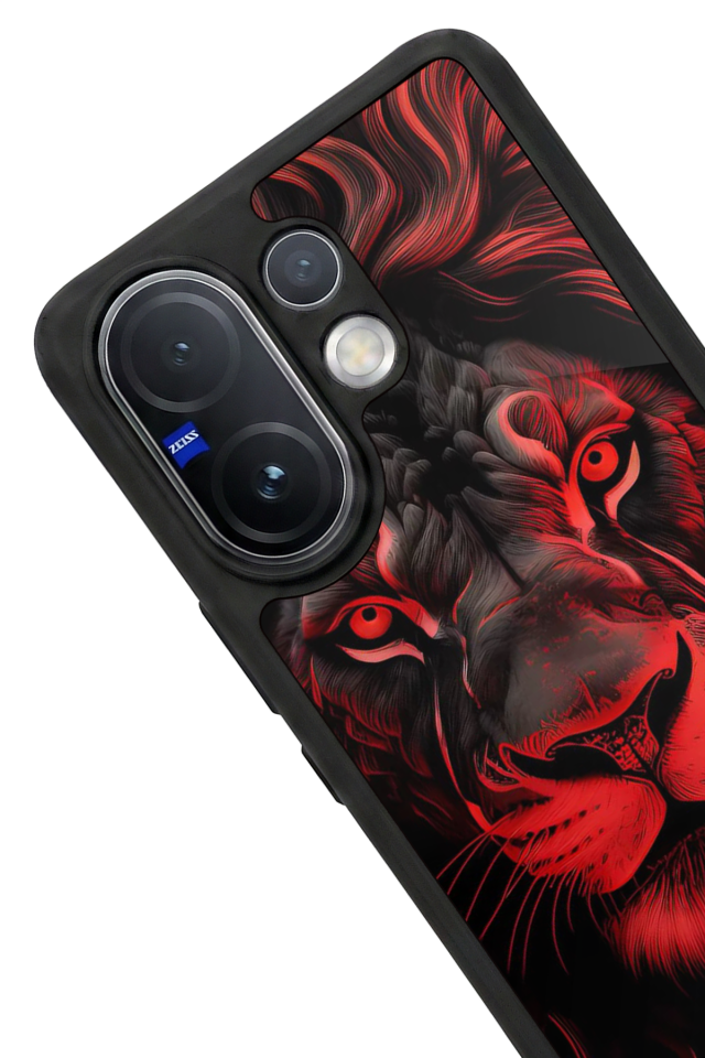 Vivo V60 Uyumlu Aslan Tasarımlı Glossy Premium Kılıf