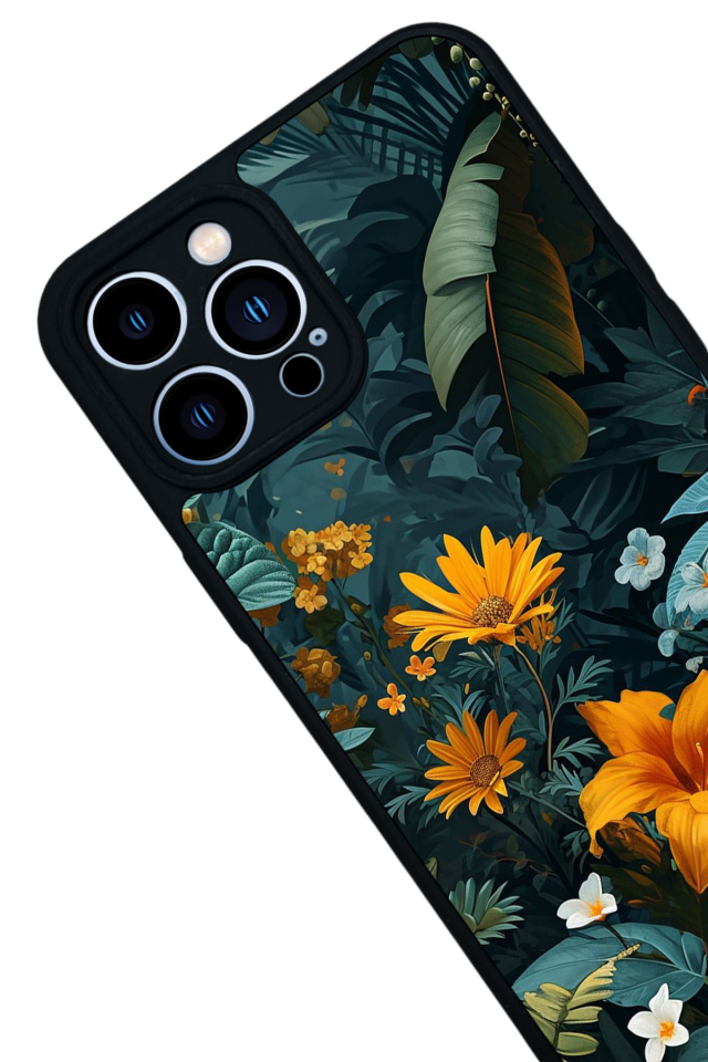 iPhone 12 Pro Max Uyumlu Botanik Tasarımlı Glossy Premium Kılıf