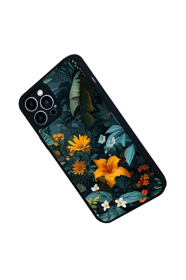 iPhone 12 Pro Max Uyumlu Botanik Tasarımlı Glossy Premium Kılıf