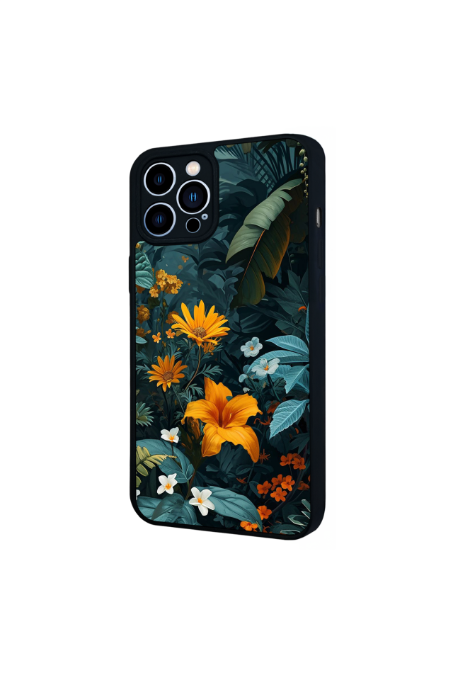 iPhone 12 Pro Max Uyumlu Botanik Tasarımlı Glossy Premium Kılıf