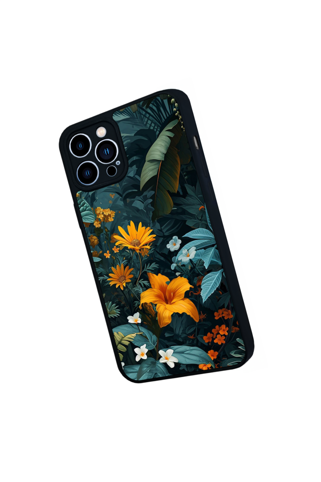 iPhone 12 Pro Max Uyumlu Botanik Tasarımlı Glossy Premium Kılıf