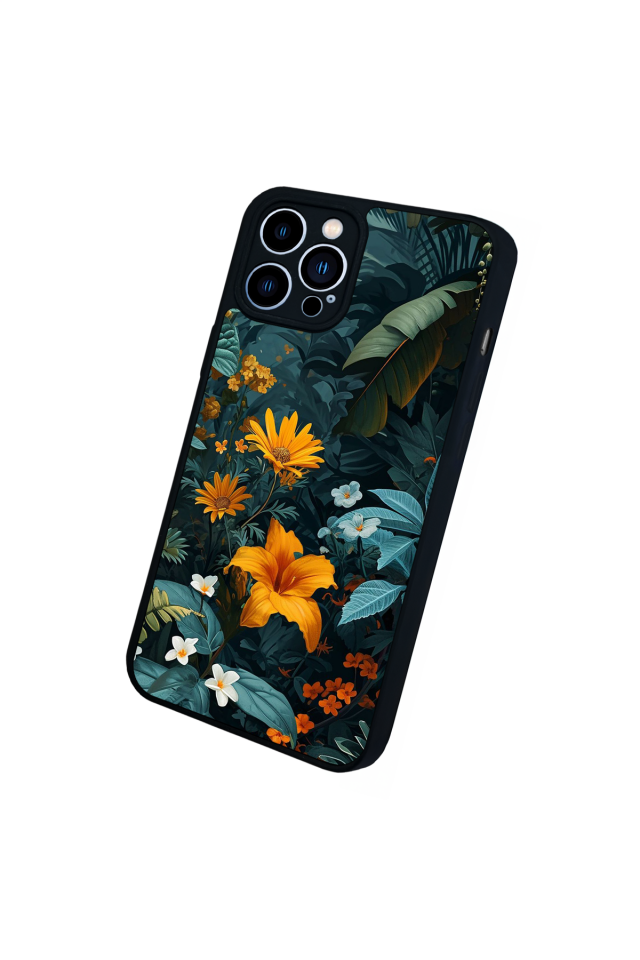 iPhone 12 Pro Max Uyumlu Botanik Tasarımlı Glossy Premium Kılıf