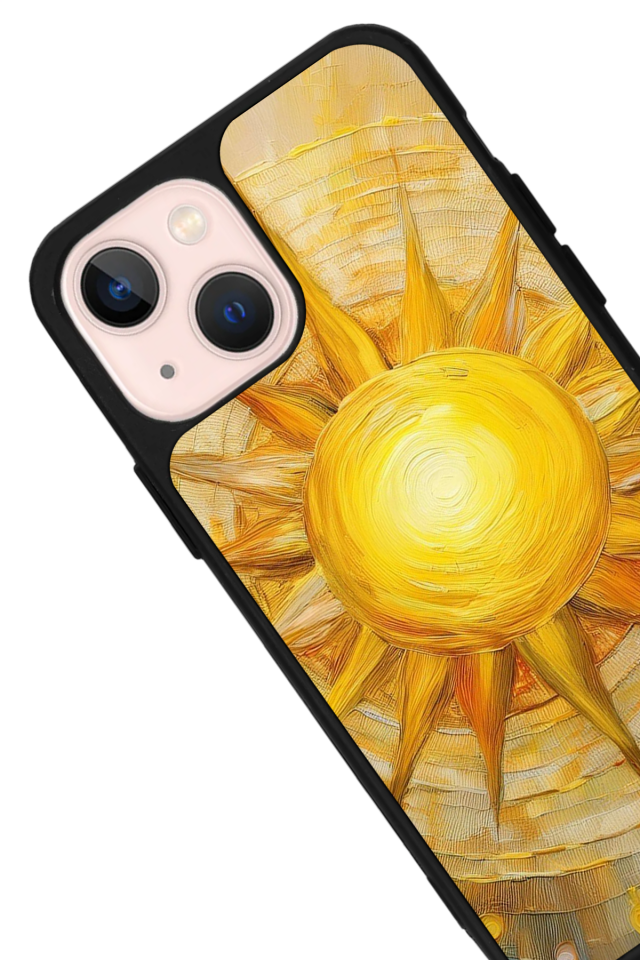 iPhone 14 Plus Uyumlu Güneş Tasarımlı Glossy Premium Kılıf