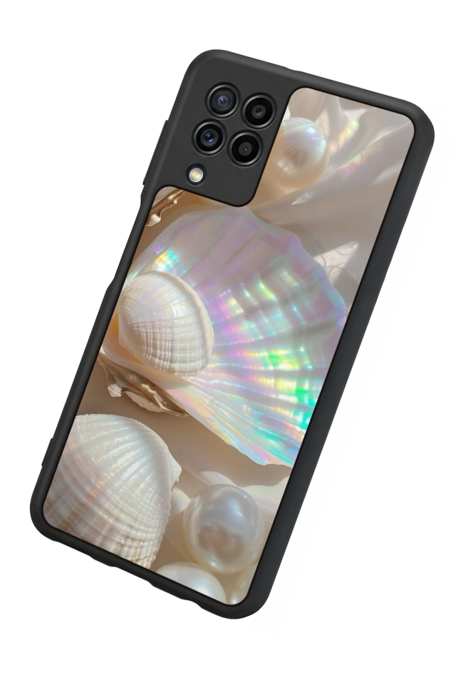 Samsung Galaxy M22 Uyumlu  İnci Tasarımlı Glossy Premium Kılıf