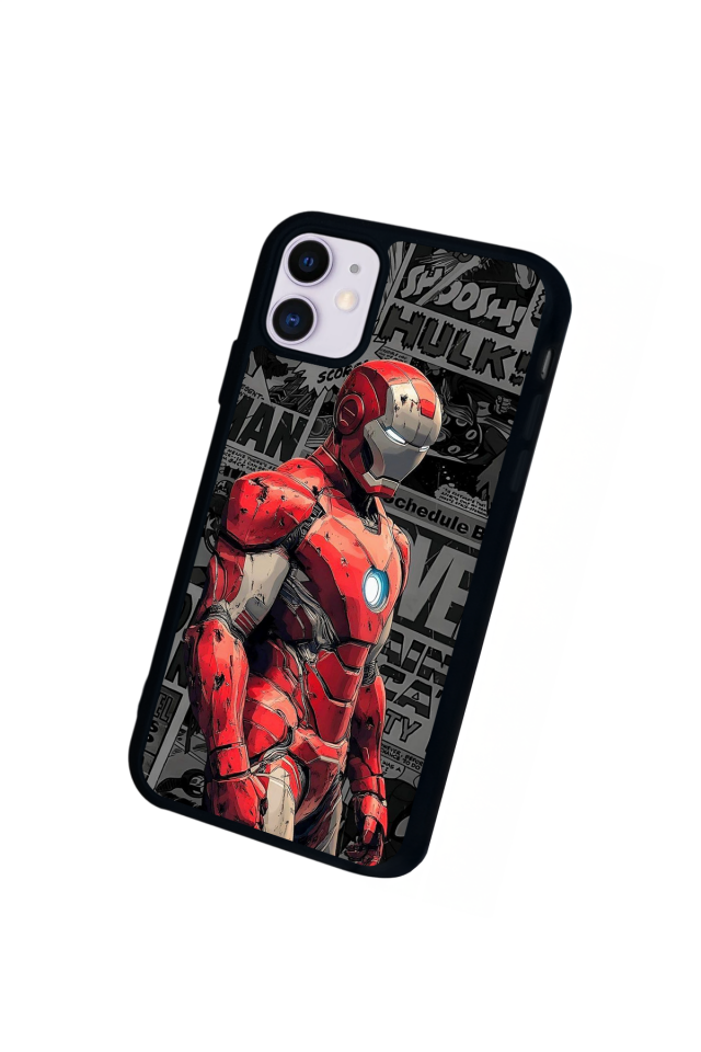 iPhone 11 Uyumlu  Iron Man ( Demir Adam ) Tasarımlı Glossy Premium Kılıf