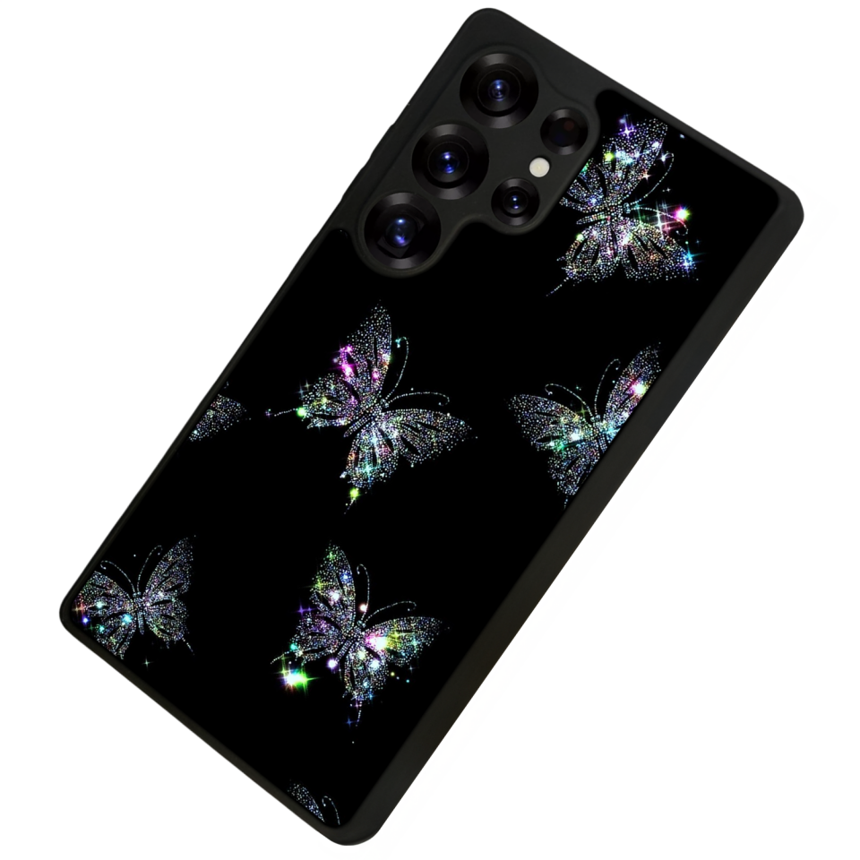 Samsung Galaxy S25 Ultra Uyumlu Kelebek Tasarımlı Glossy Premium Kılıf